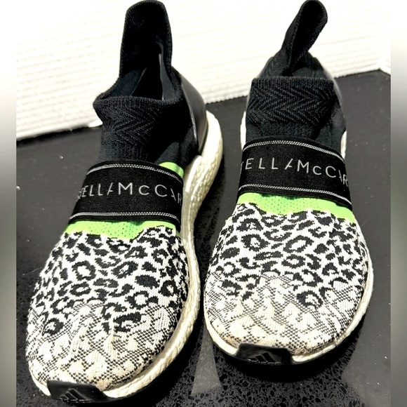 Adidas by Stella McCartney Shoes - Adidas Stella McCartney UltraBoost 3D Knit Leopard print Lime black gym  US8